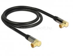 DELOCK 90 -s koax (IEC) dugó - 90 -s koax (IEC) aljzat kábel, 1m, fekete RG6/U