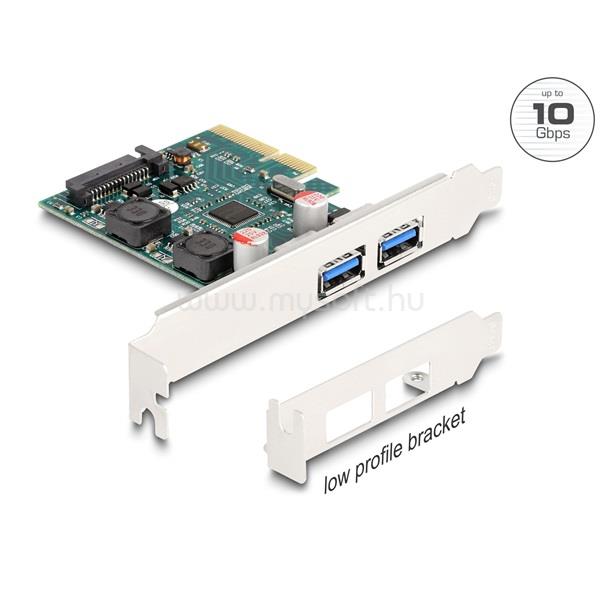 DELOCK 90106 2xUSB 10Gbps alacsony profil PCI Express x4 kártya