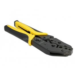 DELOCK 90528 cserélhető betétes/hajlított/4 különböző átmérőjű koax kábelhez univerzális krimpelő fogó DL90528 small