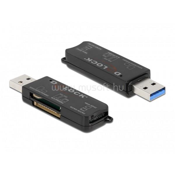 DELOCK 91757 SD/Micro SD/MS memóriakártyákhoz USB 3.2 kártyaolvasó