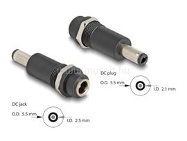 DELOCK Adapter, DC 5,5 x 2,5 mm-csatlakozóhüvely, DC 5,5 x 2,1 mm méretű apa DL64281 small