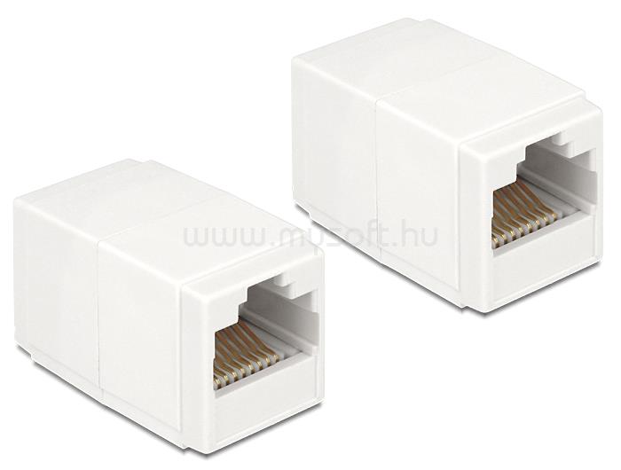DELOCK Adapter, RJ45-aljzat > RJ45-aljzat, Cat.6 UTP kompakt fehér