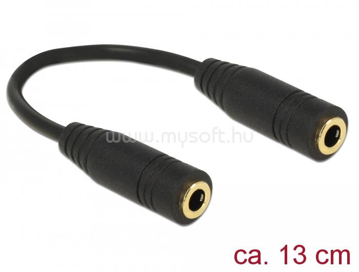 DELOCK Adapter Audio sztereó jack 3,5 mm-es, 4 pólusú anya > anya 13 cm