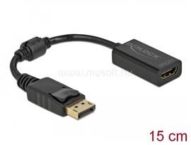 DELOCK Adapter DisplayPort 1.1-dugós csatlakozó -HDMI-csatlakozóhüvely passzív fekete DL61011 small