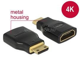 DELOCK Adapter Gyors-sebességű HDMI Ethernettel - HDMI Mini-C apa > HDMI-A anya 4K (fekete) DL65665 small