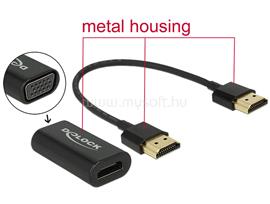 DELOCK Adapter HDMI-A-csatlakozódugóval > VGA-csatlakozóhüvellyel, fém burkolat, 15 cm-es kábel DL65667 small