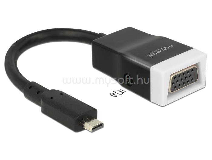 DELOCK Adapter HDMI-micro D dugó > VGA hüvely audióval