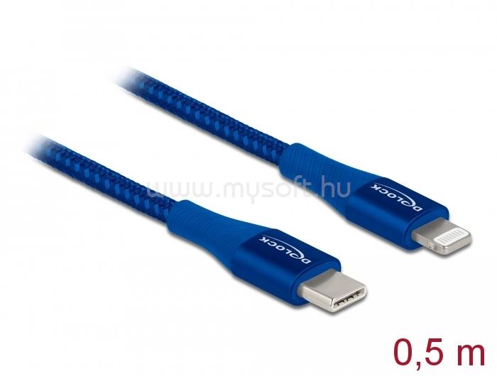 DELOCK Adat- és töltőkábel USB Type-C  - Lightning  iPhone , iPad  és iPod  készülékhez kék 0,5 m MF