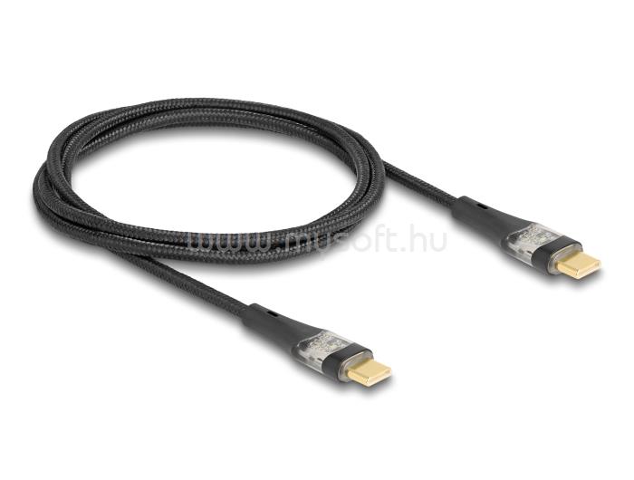 DELOCK Adat és gyors töltő kábel USB 2.0 USB Type-C apa-apa átlátszó PD 3.0 100 W 1 m
