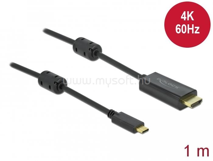 DELOCK Aktív USB Type-C  - HDMI kábel (DP Alt Mode) 4K 60 Hz 1 méter hosszú