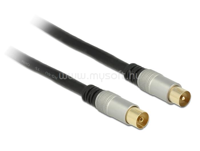 DELOCK antenna kábel IEC dugó > IEC jack RG-6/U Quad Shield 2 m Fekete Prémium