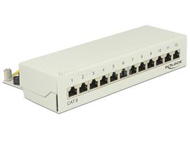DELOCK asztali patch panel 12 Port Cat.6 (szürke) DL87292 small