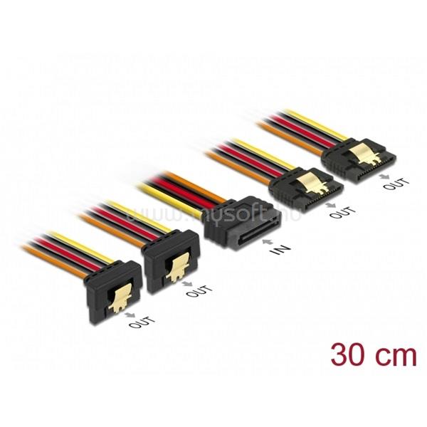 DELOCK Átalakító Kábel - 60151 (4 x SATA HDD > SATA tűs apa, 30cm)