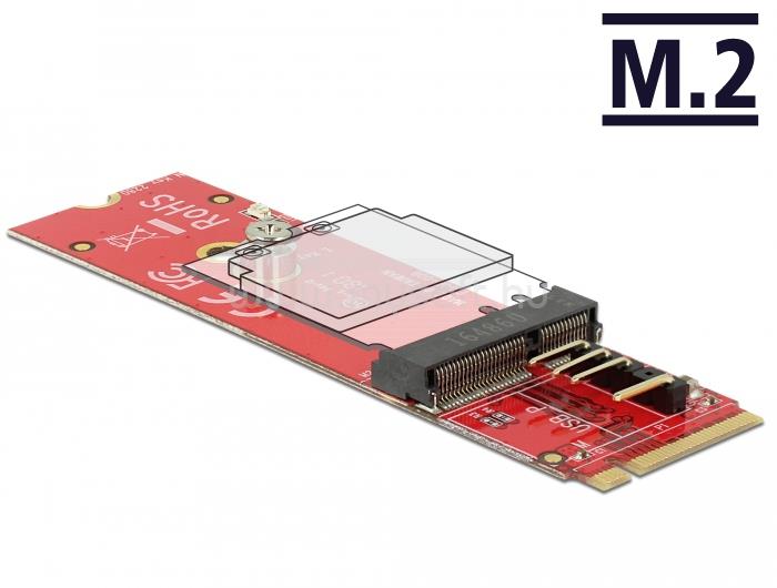 DELOCK Átalakító M.2 kulcs M apa > M.2 kulcs E csatlakozóhely USB és PCIe modulokhoz