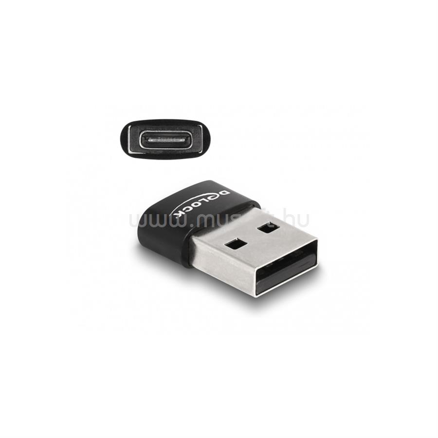 DELOCK Átalakító USB 2.0 Type-A male to USB Type-C female, fekete
