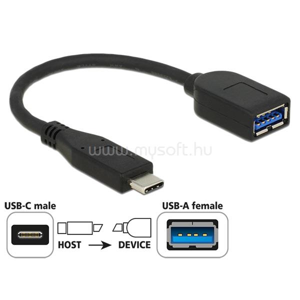 DELOCK Átalakító USB 3.1 Gen 2 Type-C male to Type-A female, 10cm