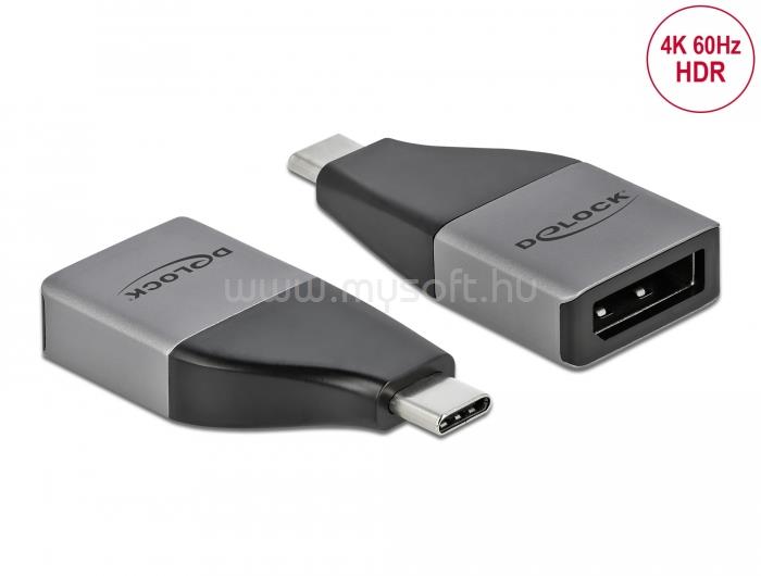 DELOCK Átalakító USB Type-C male to Displayport female (DP Alt Mode) 4K 60Hz