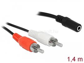 DELOCK Audio (Hang)kábel 2 x RCA apa   1 x 3,5 mm 3 tűs Sztereo Jack 1,4 m DL85808 small