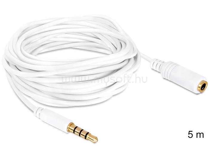 DELOCK audio sztereo Jack 3.5 mm apa / anya IPho 4 pin kábel, 5 m