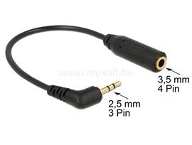 DELOCK audiokábel Sztereó jack 2,5 mm-es 3 tűs apa > sztereó jack 3,5 mm-es 4 tűs anya szögletes DL65674 small