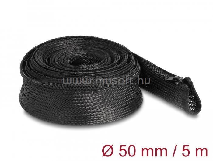 DELOCK Befont karmantyú zipzáras szorítóval hőállóság egészen 5 m x 50 mm-es fekete