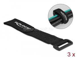 DELOCK Befűzős kábelkötegelő tépőzárral hossza 280 mm, szélessége 38 mm, 3 db. Fekete DL19534 small