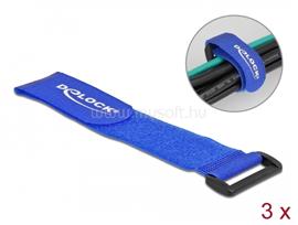 DELOCK Befűzős kábelkötegelő tépőzárral hossza 280 mm, szélessége 38 mm, 3 db. Kék DL19536 small