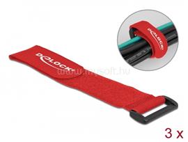 DELOCK Befűzős kábelkötegelő tépőzárral hossza 280 mm, szélessége 38 mm, 3 db. Piros DL19535 small