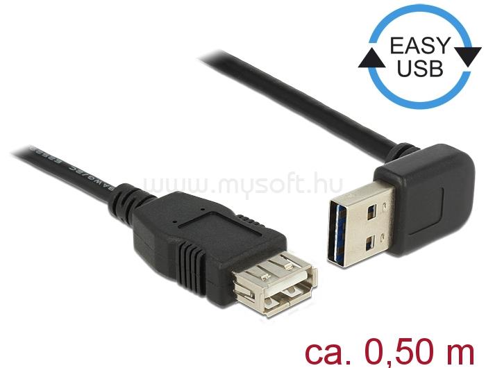 DELOCK Bővítő kábel EASY-USB 2.0-s A típusú csatlakozódugó, ívelt felfelé / lefelé > USB 2.0 A-típus