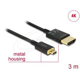 DELOCK Cable High Speed HDMI with Ethernet - HDMI-A male > HDMI Micro-D male 3D 4K 3 m Slim Premium (84784) DL84784 small