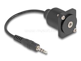 DELOCK D-típusú kábel 3,5 mm 3 tűs sztereo jack apa   anya fekete 20 cm DL88150 small