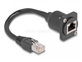 DELOCK D-típusú RJ45 kábel apa   anya Cat.5e fekete, 20 cm DL87964 small