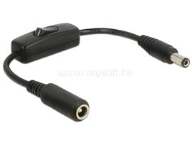 DELOCK DC-adapterkábel, 5,5 x 2,5 mm csatlakozódugó > DC-csatlakozóhüvely 5,5 x 2,5 mm, kapcsolóval, DL65497 small