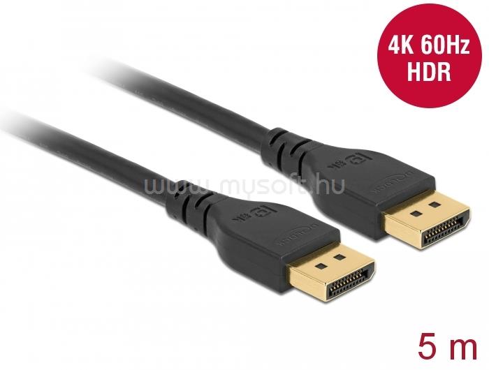 DELOCK DisplayPort 1.2 kábel 4K 60 Hz 5 m retesz nélküli