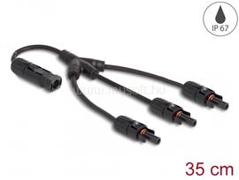 DELOCK DL4 napelem-elosztó kábel 1 x dugó   3 x anya, 35 cm fekete DL88224 small