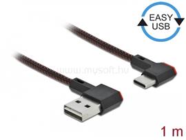 DELOCK EASY-USB 2.0 kábel A-típusú csatlakozódugó - USB Type-C  csatlakozódugó, ívelt bal / jobb, 1 DL85281 small