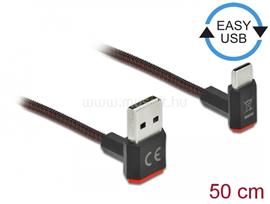 DELOCK EASY-USB 2.0 kábel A-típusú csatlakozódugó - USB Type-C  csatlakozódugó, ívelt felfelé / lefe DL85275 small