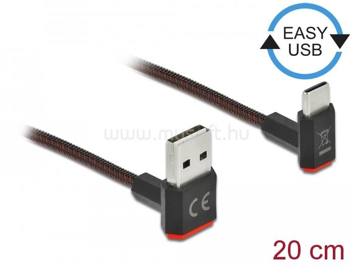 DELOCK EASY-USB 2.0 kábel A-típusú csatlakozódugó - USB Type-C  csatlakozódugó