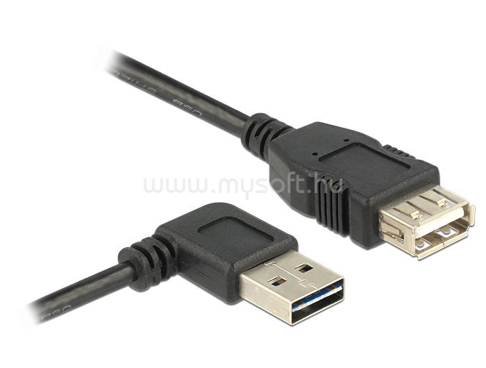 DELOCK EASY-USB toldó kábel, 1m, EASY-USB2.0 "A" jobbra/balra 90 -s dugó és USB2.0 "A" aljzat
