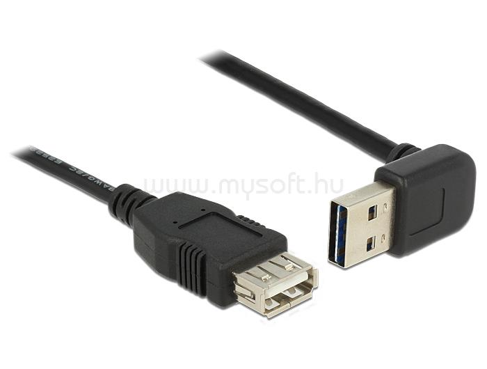 DELOCK EASY-USB toldó kábel, 2m, EASY-USB2.0 "A" fel/le 90 -s dugó és USB2.0 "A" aljzat csatlakozók