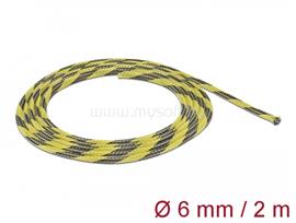 DELOCK Fonott kábelharisnya nyújtható 2 m x 6 mm fekete-sárga DL20737 small