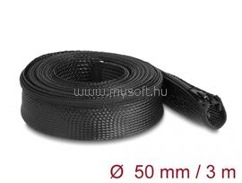 DELOCK fonott kábelharisnya zipzáras szorítóval 3m x 50mm fekete (19172) DL19172 small
