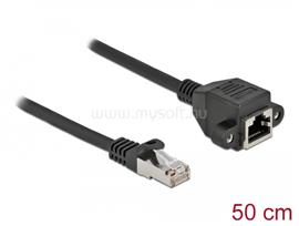 DELOCK Hálózat bővítő kábel S/FTP RJ45 apa - RJ45 anya Cat.6A, 50 cm hosszú (fekete) DL86999 small
