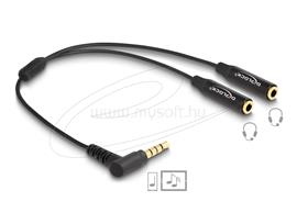 DELOCK Hangmegosztó sztereo jack apa 3,5 mm - 2 x sztereo jack anya 3,5 mm 4-tűs hajlított DL66242 small