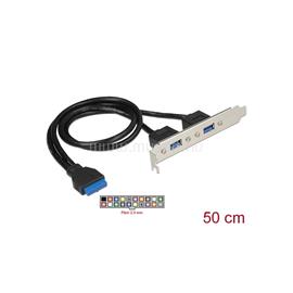 DELOCK Hátlapi kivezetés 1x 19 pin USB 3.0 pin header female belső > 2x USB 3.0 Type-A female külső DL84836 small