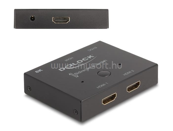 DELOCK HDMI 2 - 1 kapcsoló kétirányú 8K 60 Hz