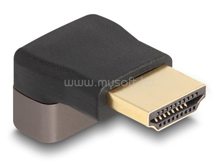 DELOCK HDMI adapter apa - anya 90  felfelé néző csatlakozódugóval 8K 60 Hz szürke fém