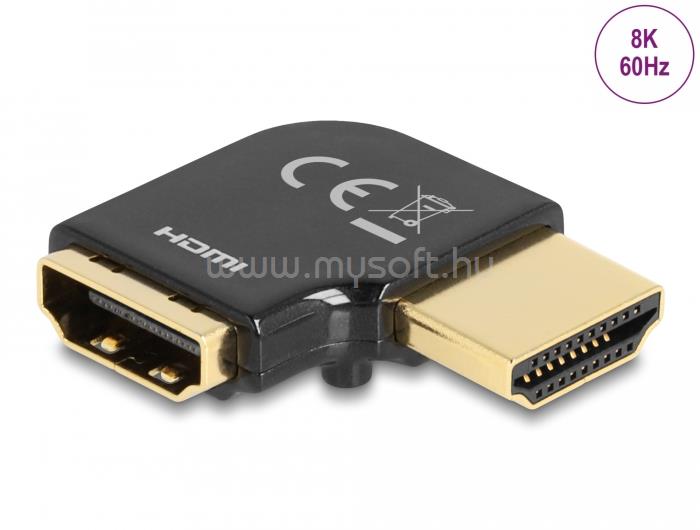 DELOCK HDMI adapter apa - anya 90 fok balra hajlítva 8K 60 Hz fém