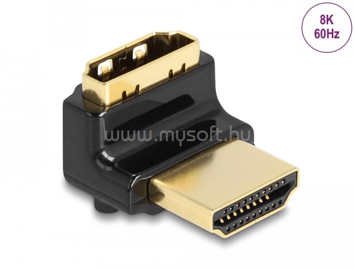 DELOCK HDMI adapter apa - anya 90 fok felfelé néző csatlakozódugóval 8K 60 Hz fém