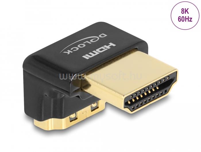 DELOCK HDMI adapter apa - anya 90 fok lefelé néző csatlakozódugóval 8K 60 Hz fém